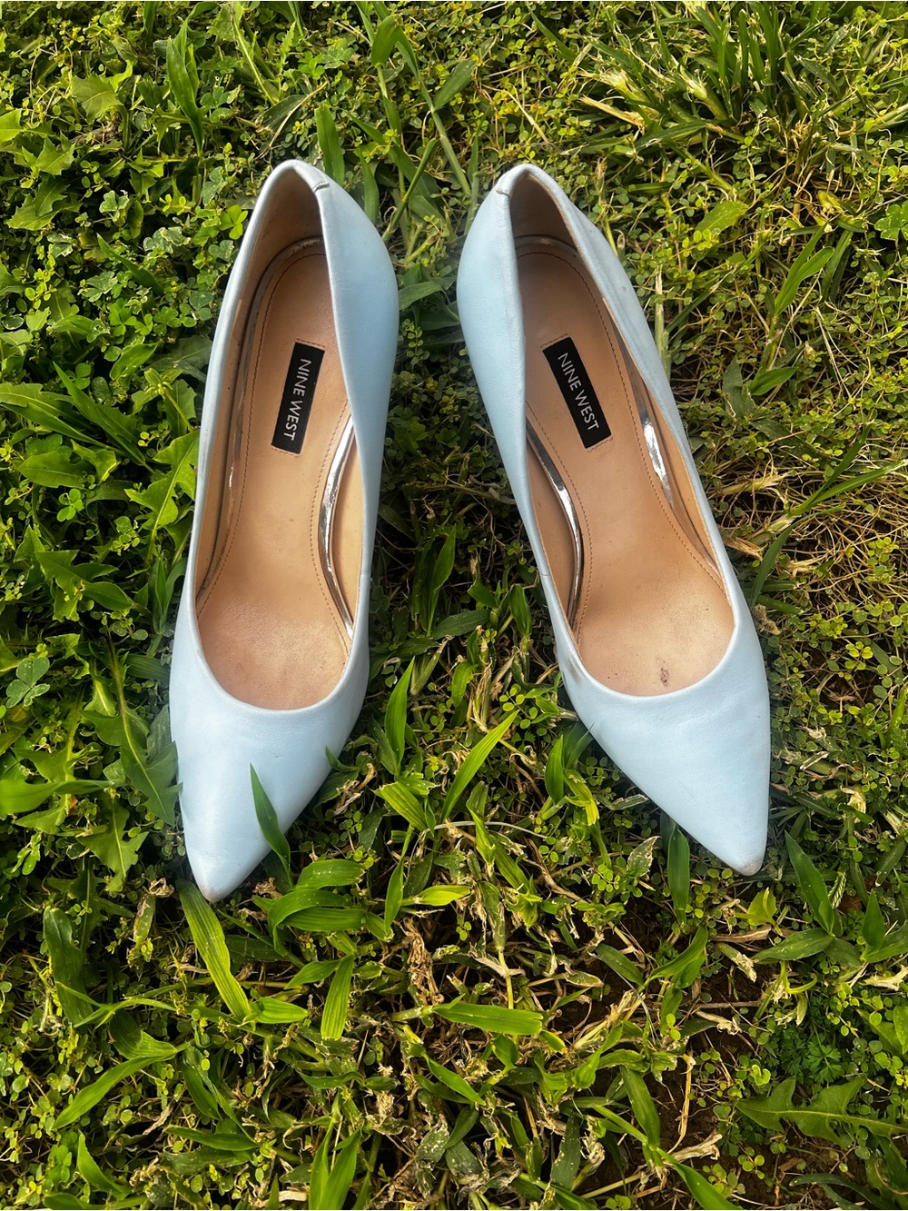 Nine West Powder Blue Pointed Toe Heels